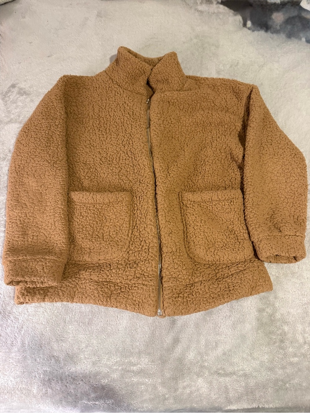 Women's Cozy Sherpa Jacket - Tan